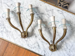 Load image into Gallery viewer, A Pair Of Mid Century Italian Brass Wall Sconces Circa 1950s
