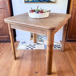 Vintage Square Rattan Dining Table