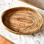 Load image into Gallery viewer, Gabriella Crespi Style Oval Pencil Reed And Brass Tray
