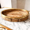 Gabriella Crespi Style Oval Pencil Reed And Brass Tray