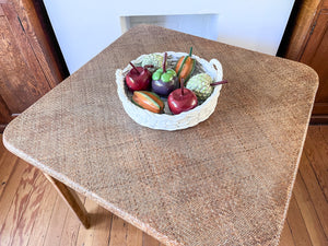 Vintage Square Rattan Dining Table