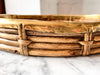 Gabriella Crespi Style Oval Pencil Reed And Brass Tray