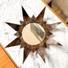 French Mid Century Brutalist Metal Sunburst Mirror