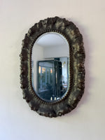 Load image into Gallery viewer, Antique Art Nuveau Bevelled Wall Mirror In A Wavy Metal Frame
