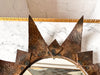 French Mid Century Brutalist Metal Sunburst Mirror