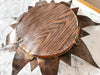 French Mid Century Brutalist Metal Sunburst Mirror