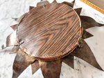 Load image into Gallery viewer, French Mid Century Brutalist Metal Sunburst Mirror
