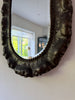 Antique Art Nuveau Bevelled Wall Mirror In A Wavy Metal Frame