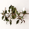 A Pair Of French Vintage Dark Green Leaf Wall Sconces