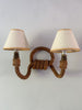 French Vintage Rope Light Sconce Attributed To Adrien Audoux & Frida Minet