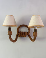 Load image into Gallery viewer, French Vintage Rope Light Sconce Attributed To Adrien Audoux &amp; Frida Minet
