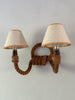 French Vintage Rope Light Sconce Attributed To Adrien Audoux & Frida Minet