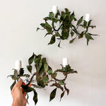 Load image into Gallery viewer, A Pair Of French Vintage Dark Green Leaf Wall Sconces
