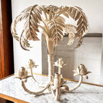 Load image into Gallery viewer, Vintage White Toleware Palm Tree Chandelier

