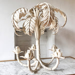 Load image into Gallery viewer, Vintage White Toleware Palm Tree Chandelier
