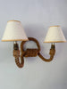 French Vintage Rope Light Sconce Attributed To Adrien Audoux & Frida Minet