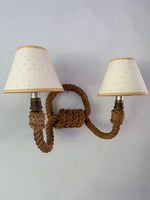 Load image into Gallery viewer, French Vintage Rope Light Sconce Attributed To Adrien Audoux &amp; Frida Minet
