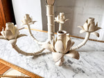 Load image into Gallery viewer, Vintage White Toleware Palm Tree Chandelier
