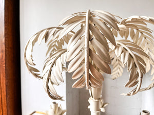 Vintage White Toleware Palm Tree Chandelier