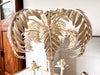 Vintage White Toleware Palm Tree Chandelier