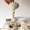 Vintage White Toleware Palm Tree Chandelier