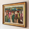 Swedish Oil On Canvas Painting, Colourful Figures by Gosta Falck