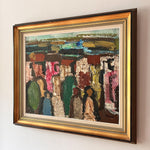 Load image into Gallery viewer, Swedish Oil On Canvas Painting, Colourful Figures by Gosta Falck
