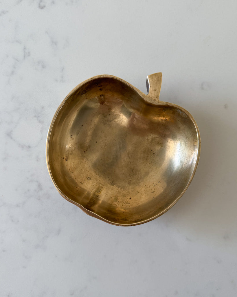 Vintage Brass Apple Trinket Dish