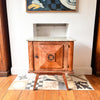 A Single Vintage Bedside Cabinet With Marble Top