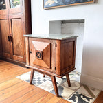 Load image into Gallery viewer, A Single Vintage Bedside Cabinet With Marble Top
