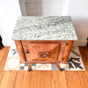 A Single Vintage Bedside Cabinet With Marble Top