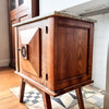 A Single Vintage Bedside Cabinet With Marble Top