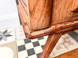 A Single Vintage Bedside Cabinet With Marble Top