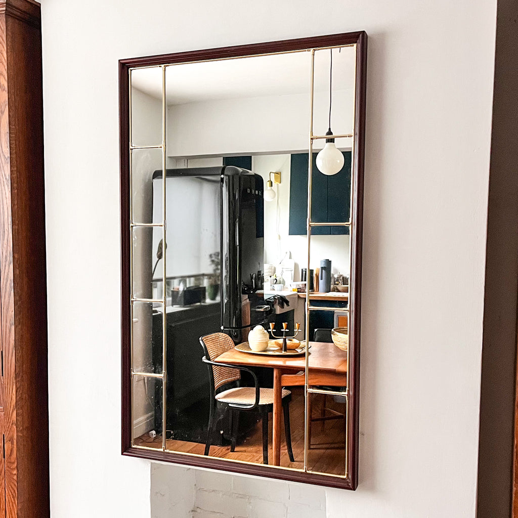 Large Swedish Brass Sectional Mirror (Circa 1970s)