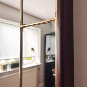Large Swedish Brass Sectional Mirror (Circa 1970s)
