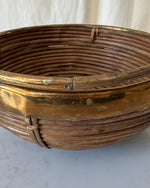 Load image into Gallery viewer, Gabriella Crespi Style Pencil Reed And Brass Basket
