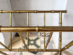 Load image into Gallery viewer, Vintage French Gilded Brass Faux Bamboo Magazine Rack Circa 1970s, Attributed To Maison Bagues
