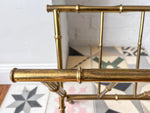 Load image into Gallery viewer, Vintage French Gilded Brass Faux Bamboo Magazine Rack Circa 1970s, Attributed To Maison Bagues
