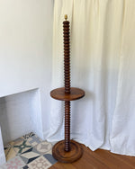 Load image into Gallery viewer, French Vintage Turned Wood Floor Lamp With Shelf In The Style Of Charles Dudouyt
