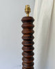 French Vintage Turned Wood Floor Lamp With Shelf In The Style Of Charles Dudouyt