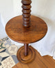 French Vintage Turned Wood Floor Lamp With Shelf In The Style Of Charles Dudouyt