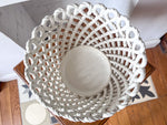 Load image into Gallery viewer, Vintage White Ceramic Lattice Plant Pot
