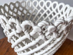 Load image into Gallery viewer, Vintage White Ceramic Lattice Plant Pot
