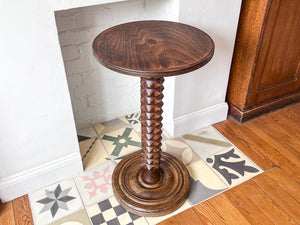 Vintage Brutalist Pedestal Side Table In The Style Of Charles Dudouyt