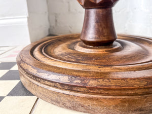 Vintage Brutalist Pedestal Side Table In The Style Of Charles Dudouyt