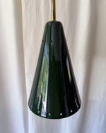 Load image into Gallery viewer, Ceiling Light Pendant With Green Perforated Metal Shade
