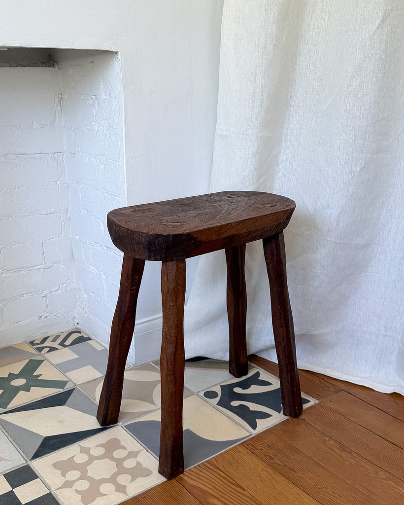 French Vintage Brutalist Stool