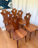 Set Of Six Elm Alpine Style Dining Chairs