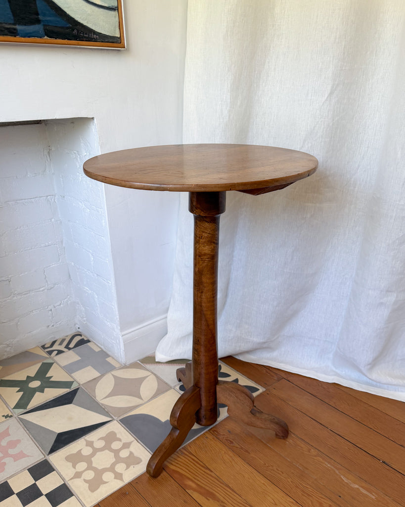 ON HOLD - Antique Walnut Oval Pedestal Side Table