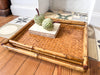 Large Vintage French Bamboo Tray